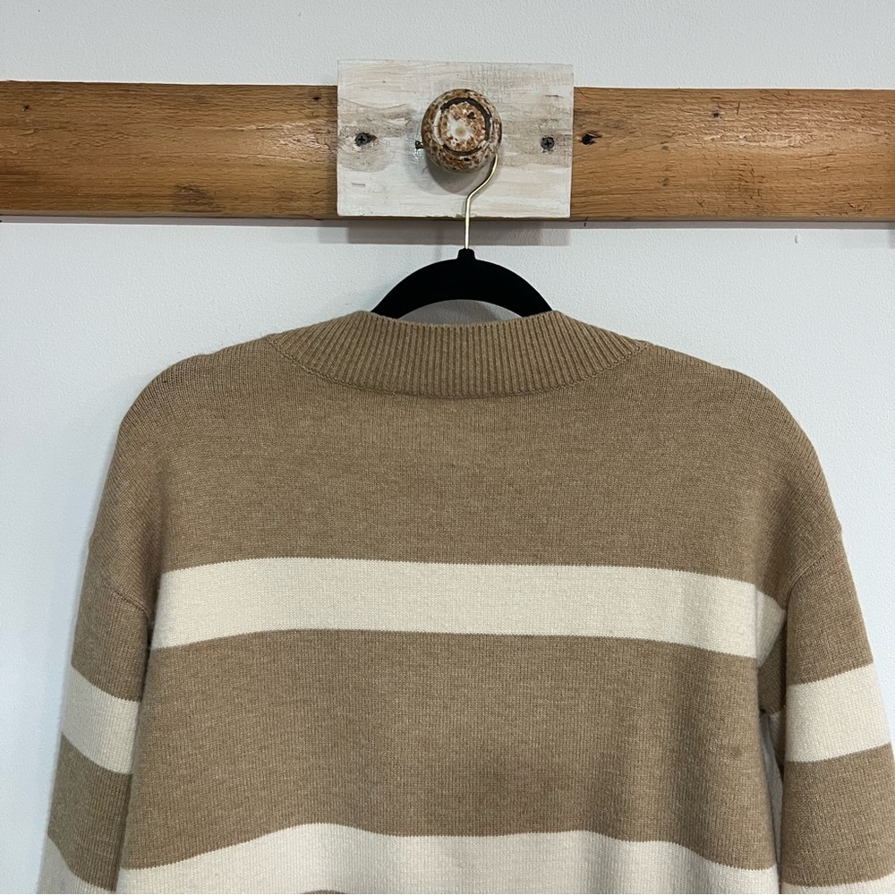 LNA Clothing Morjana V Neck Sweater in Camel Stripe - Picture 12 of 16